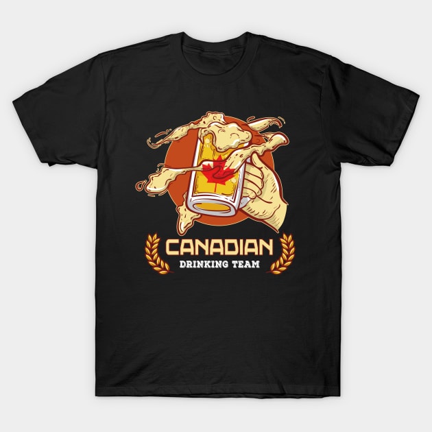 Canadian Drinking Team T-Shirt by LindaMccalmanub